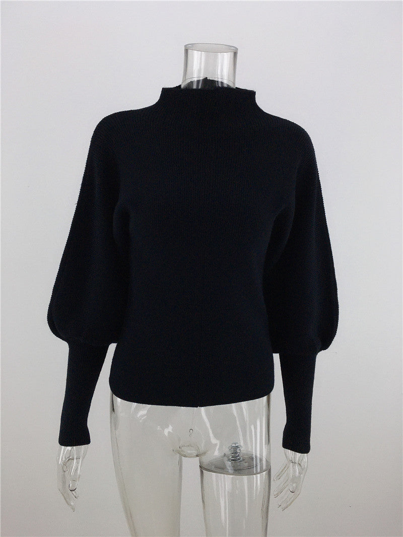 Turtleneck Sweater Casual Long Sleeve Slim Fit Knit Tops