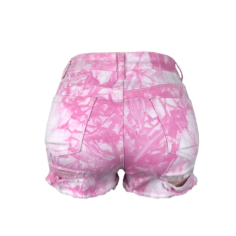 Mini Pink Shorts Jean with Pockets and Zipper