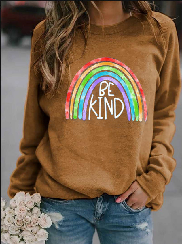 Graphic Printed Be Kind Crewneck Sweatshirt