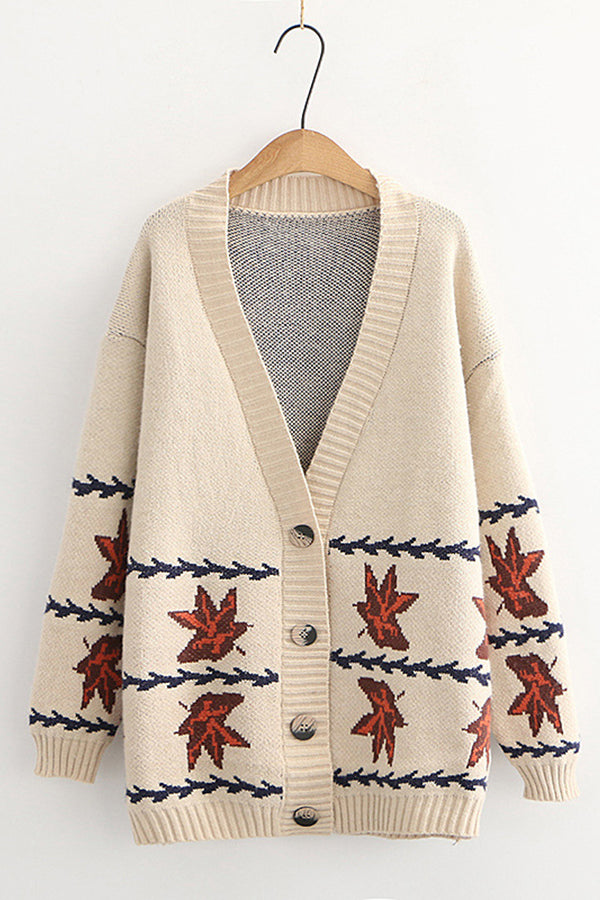 Leaf Button Cardigan