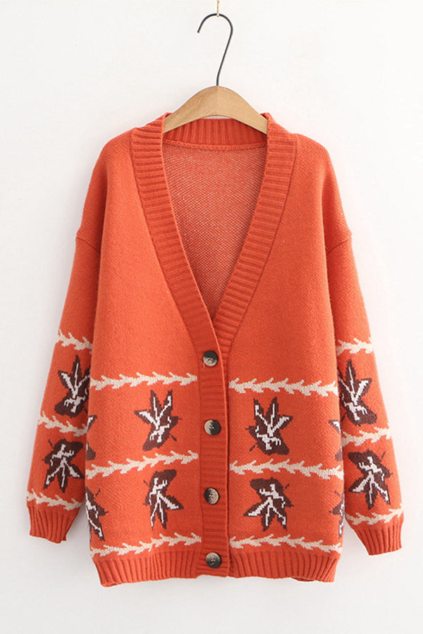 Leaf Button Cardigan