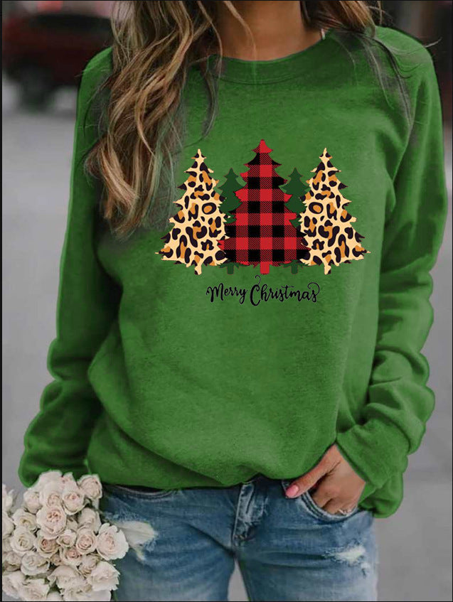 Christmas Printed Round Neck Sweatshirt