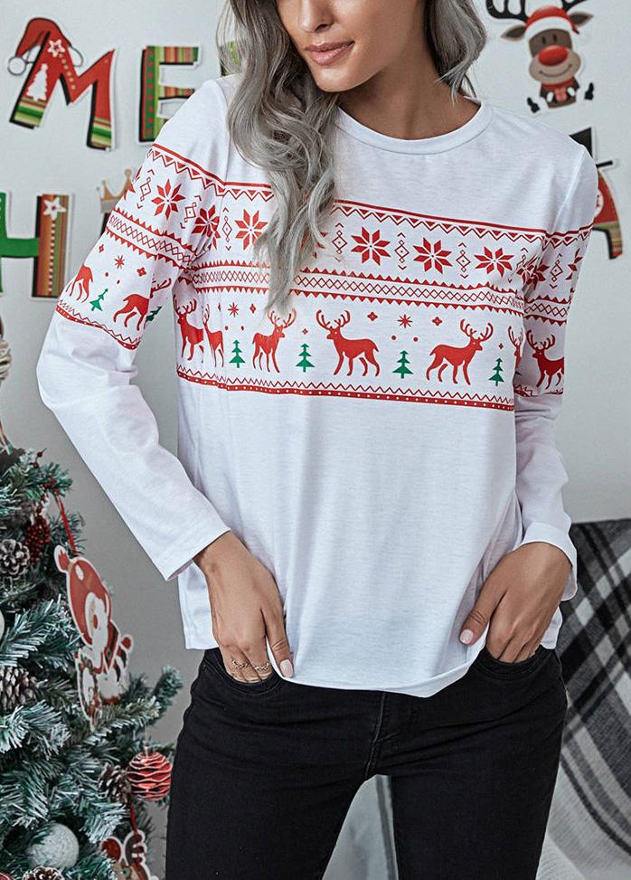 Christmas Printed Long Sleeve T-shirt