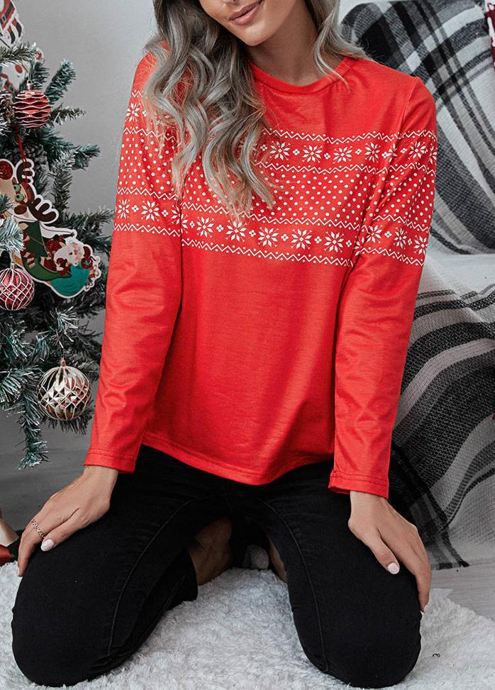 Christmas Printed Long Sleeve T-shirt