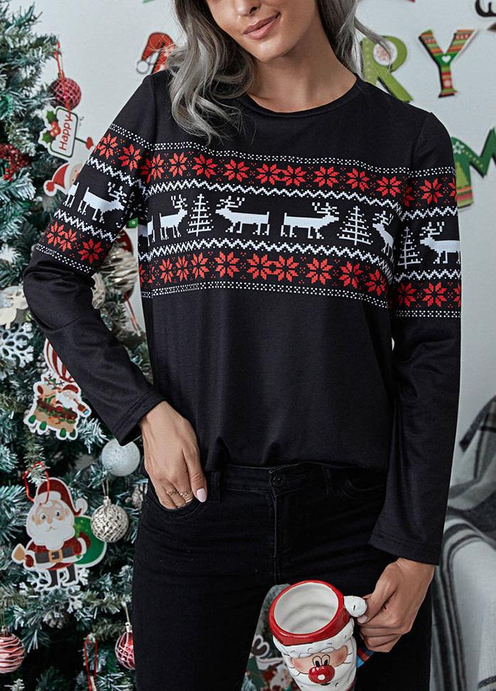 Christmas Printed Long Sleeve T-shirt