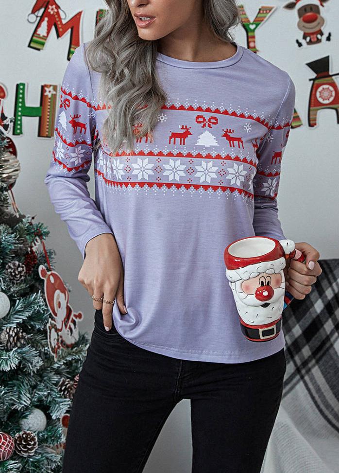 Christmas Printed Long Sleeve T-shirt