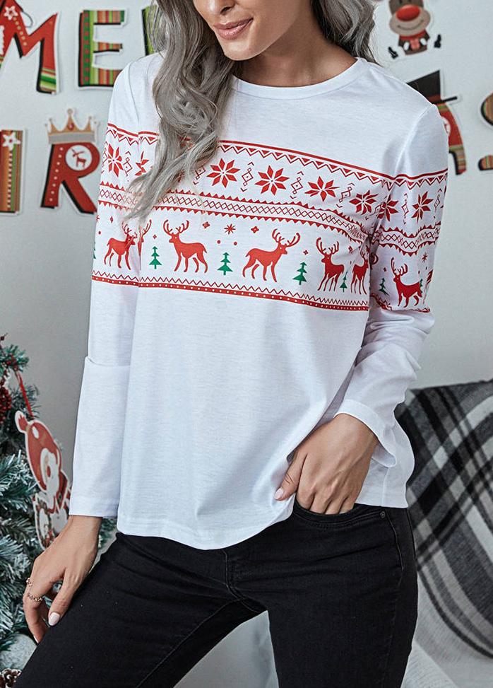 Christmas Printed Long Sleeve T-shirt