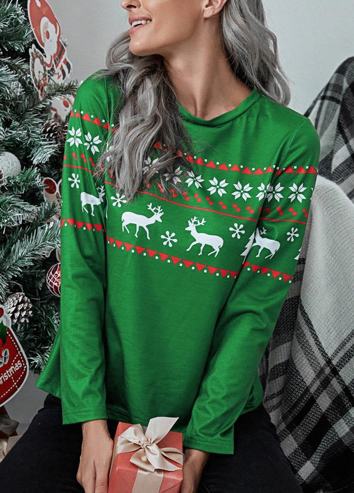 Christmas Printed Long Sleeve T-shirt