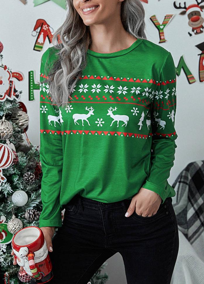 Christmas Printed Long Sleeve T-shirt