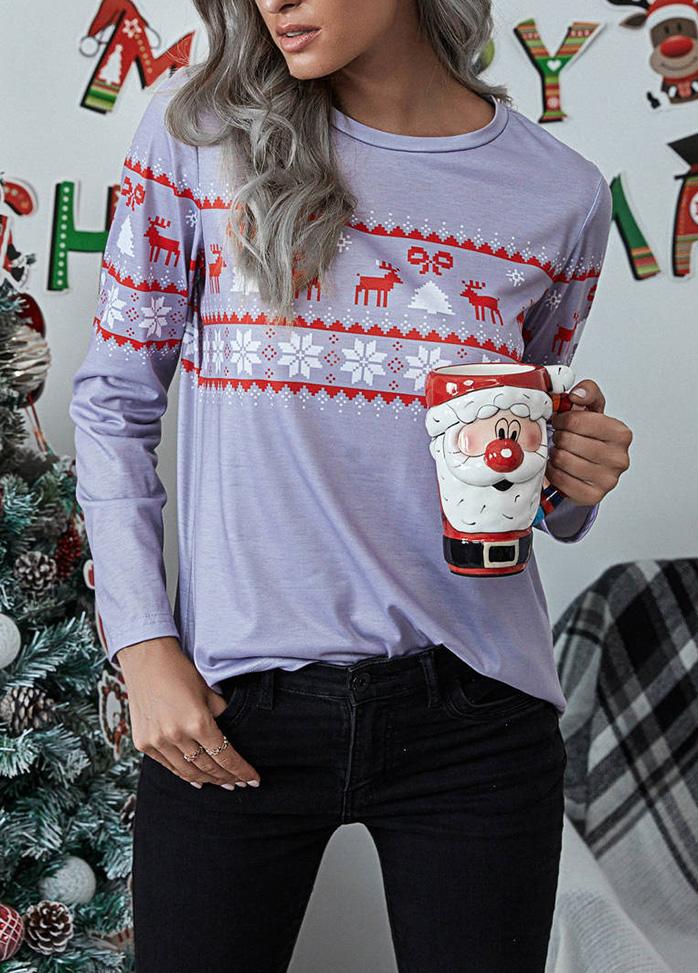 Christmas Printed Long Sleeve T-shirt