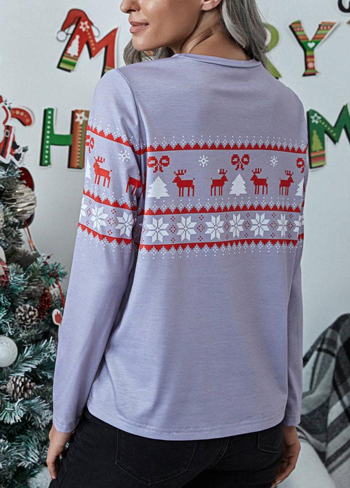 Christmas Printed Long Sleeve T-shirt