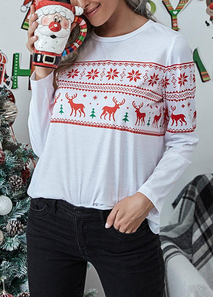 Christmas Printed Long Sleeve T-shirt