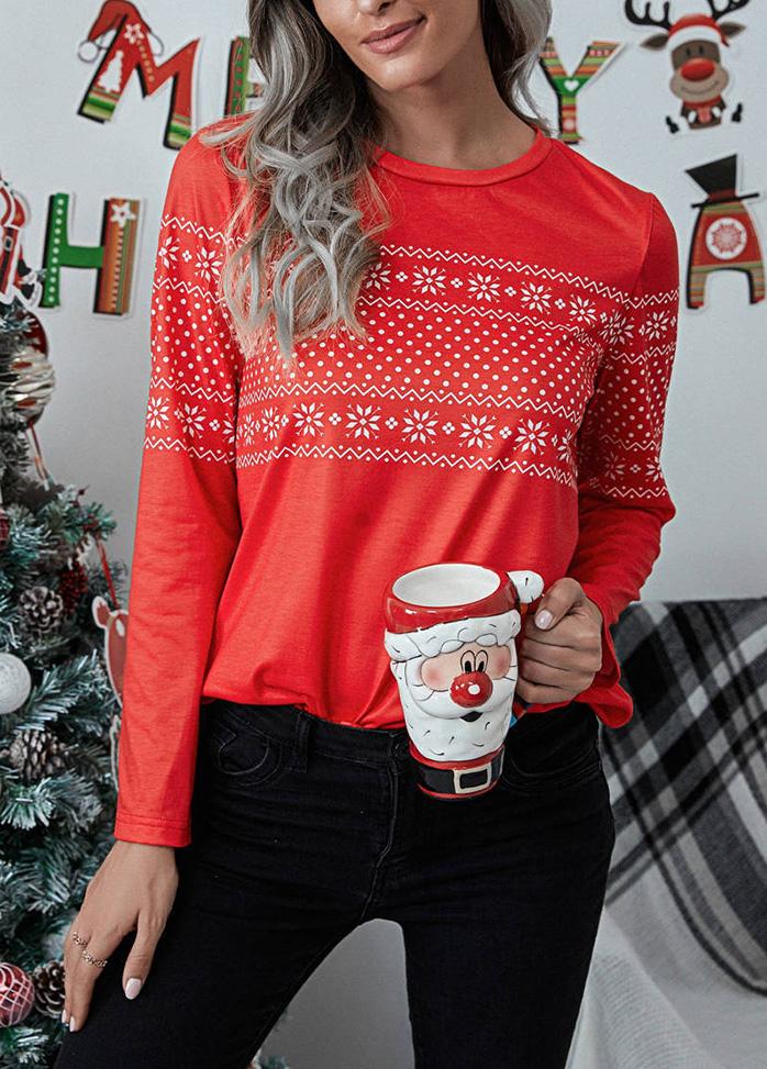 Christmas Printed Long Sleeve T-shirt