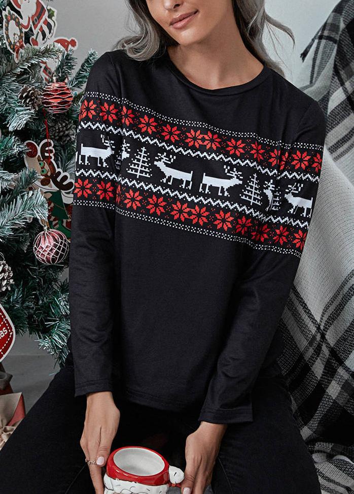 Christmas Printed Long Sleeve T-shirt