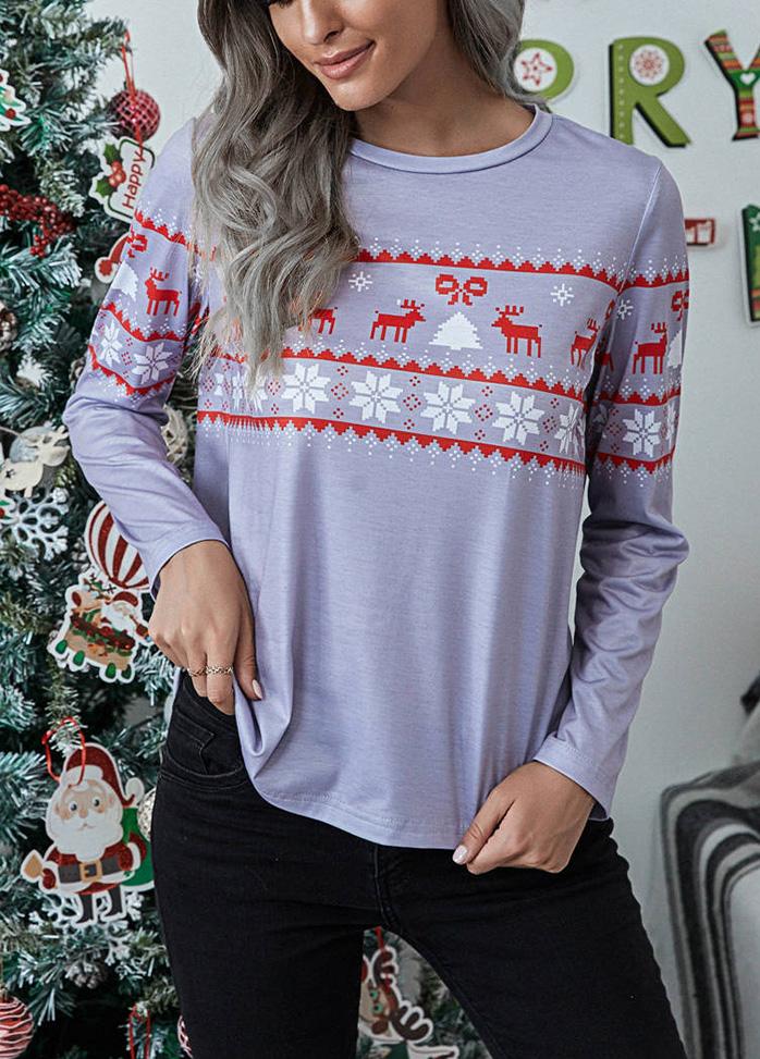 Christmas Printed Long Sleeve T-shirt