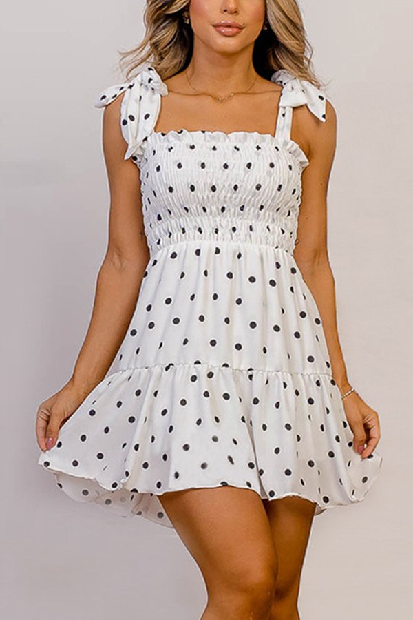 Depend On You Polka Dot Print Mini Dress