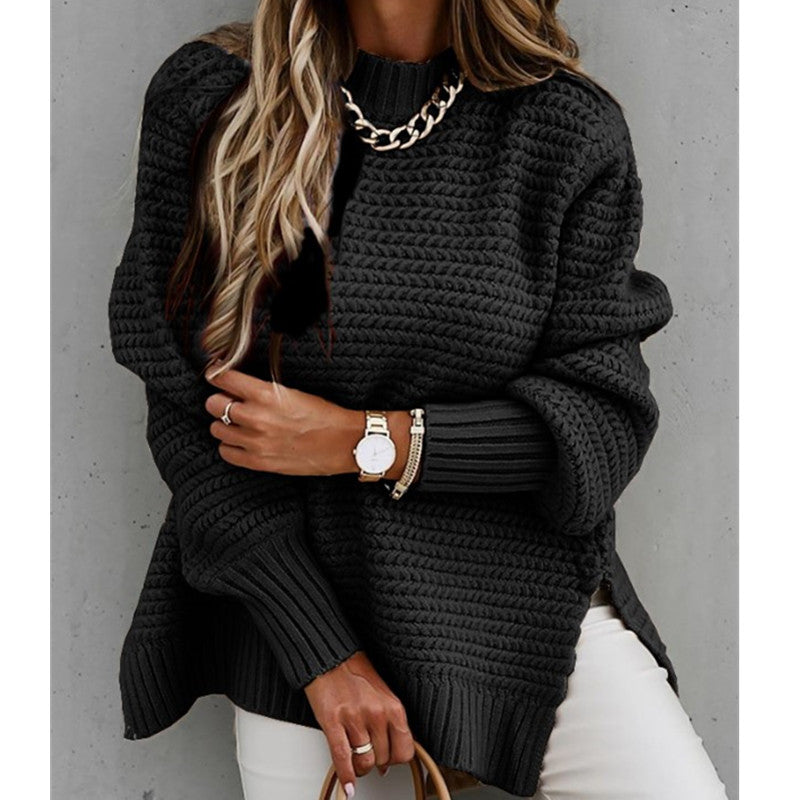 Casual Knitted Crew Neck Sweater