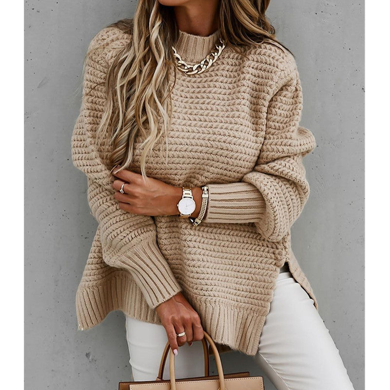 Casual Knitted Crew Neck Sweater