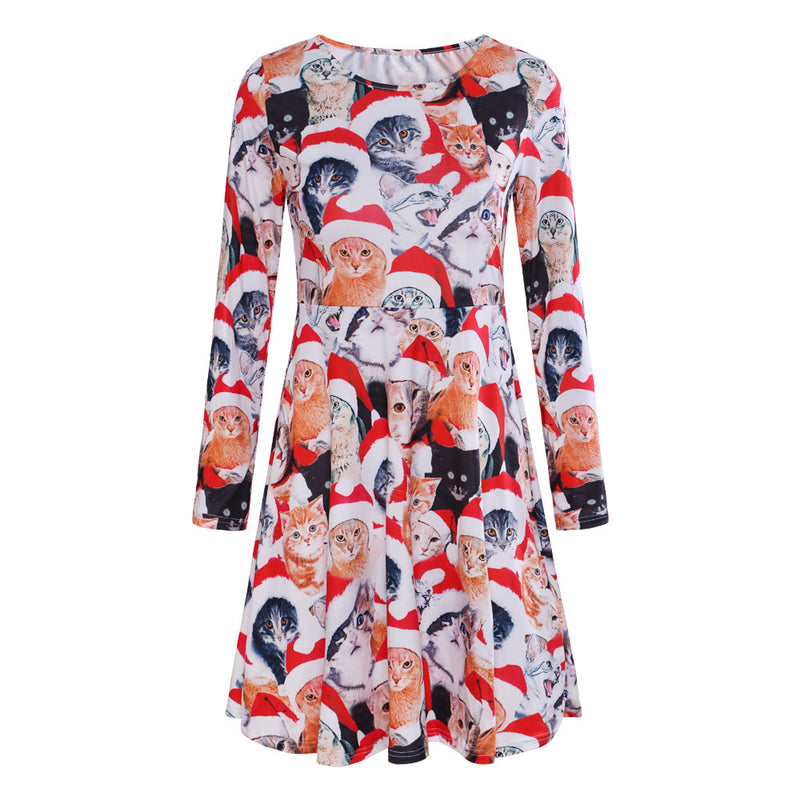 Women's Long Sleeve Casual Christmas Dress