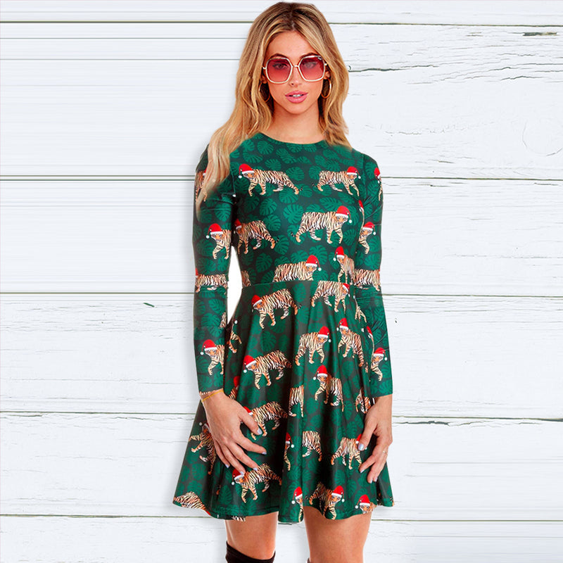 Women's Long Sleeve Casual Christmas Dress