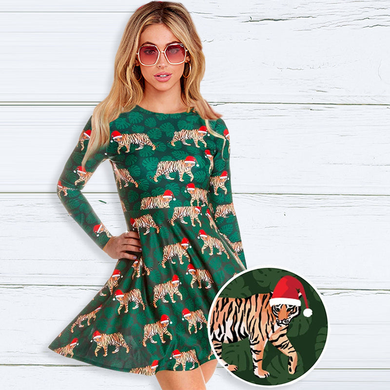 Women's Long Sleeve Casual Christmas Dress