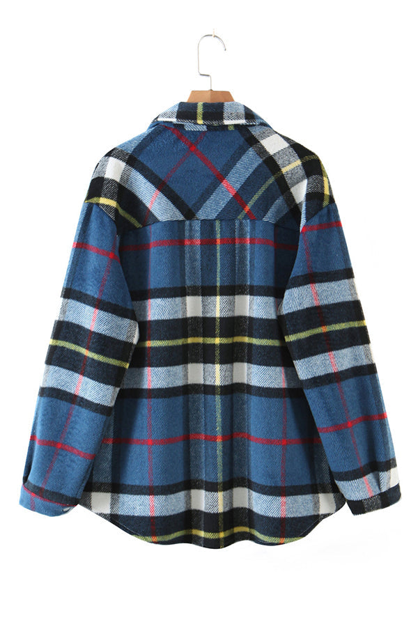 Plaid Double Pocket Shirt Jacket