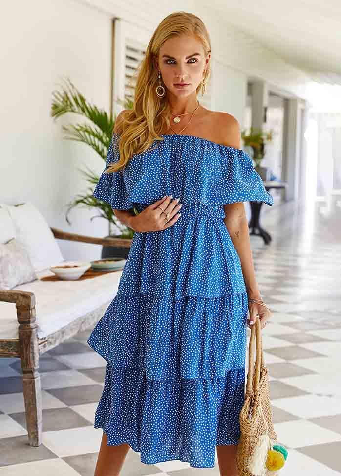 Off The Shoulder Printed Dress