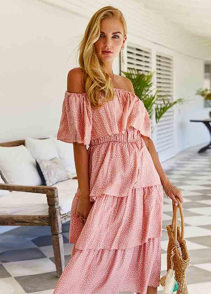 Off The Shoulder Printed Dress