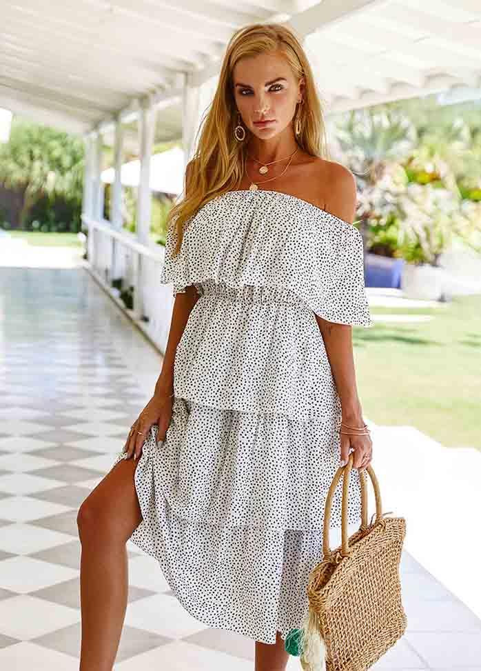 Off The Shoulder Printed Dress