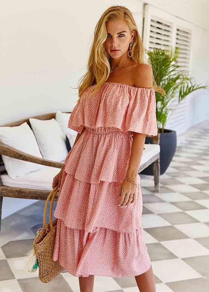 Off The Shoulder Printed Dress