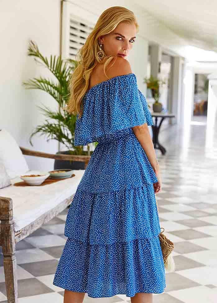 Off The Shoulder Printed Dress