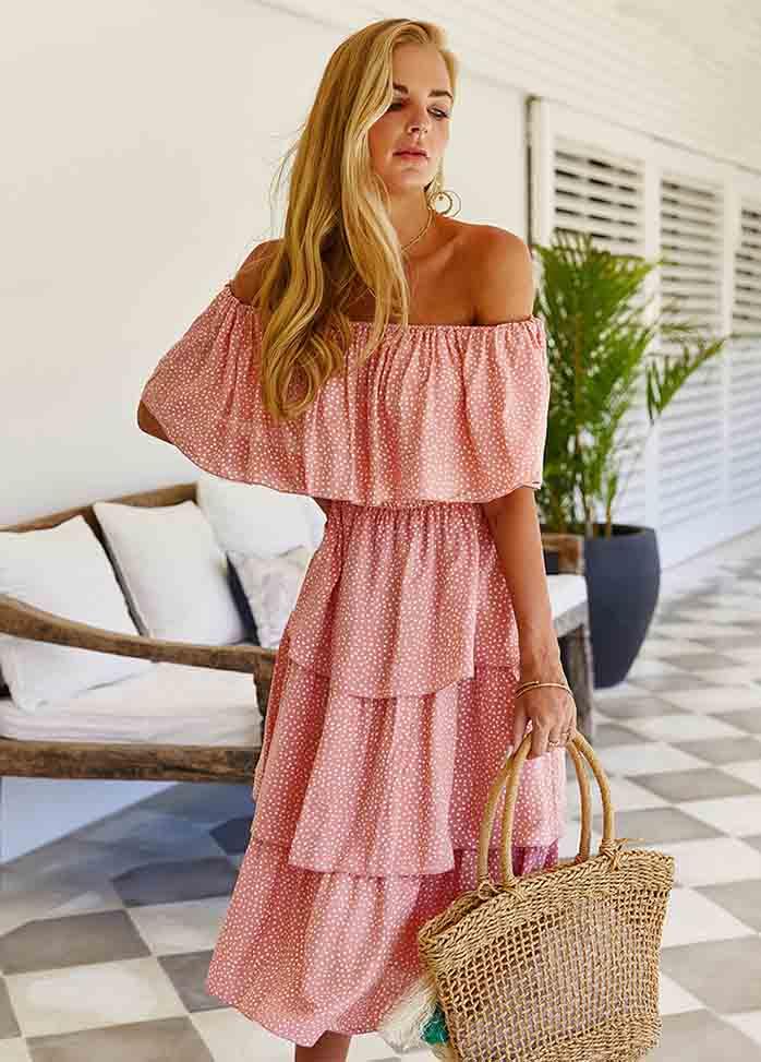 Off The Shoulder Printed Dress