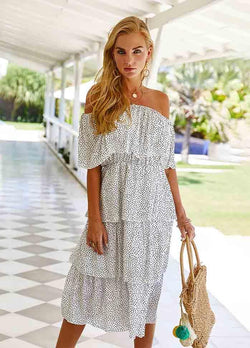 Off The Shoulder Printed Dress