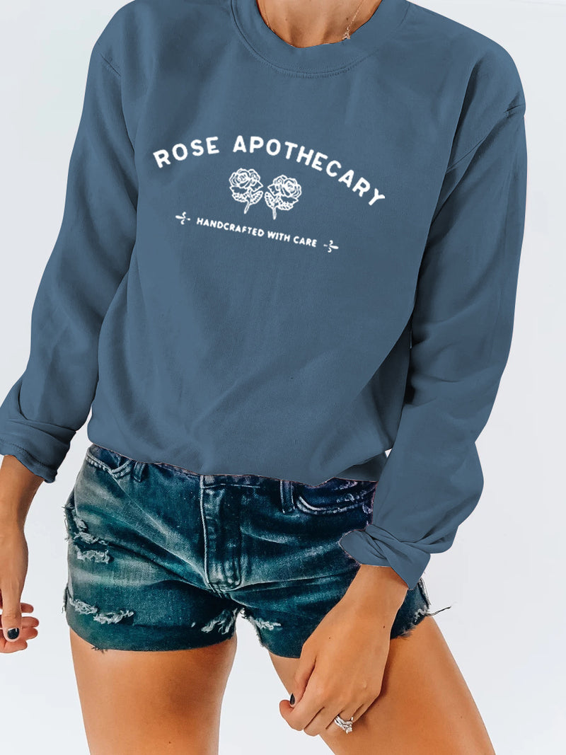 Rose Apothecary Crew Neck Classic Style Long Sleeve Sweatshirt