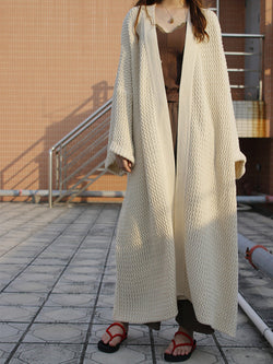 Women's Cardigans Loose Solid Long Knitted Cardigan