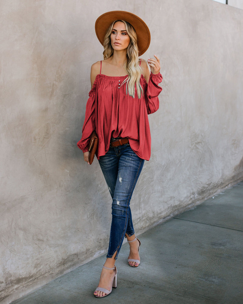 Lead Me On Off Shoulder Long Sleeves Top