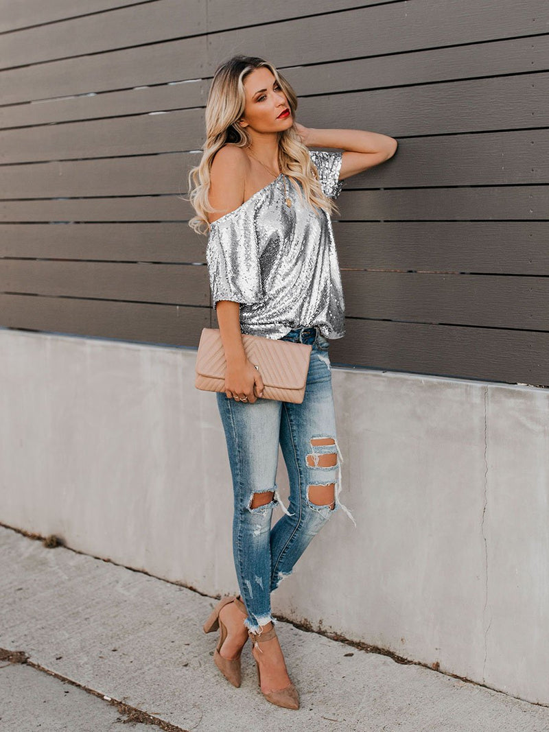 One Step Ahead Sequin Top