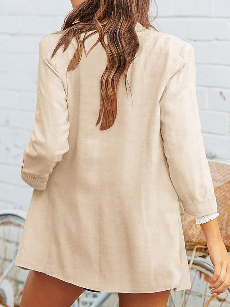 Super Chic Lapel Collar Pocket Blazer Jacket