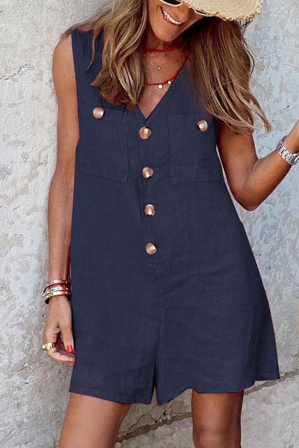 Splendor Summer Cotton Pocketed Romper