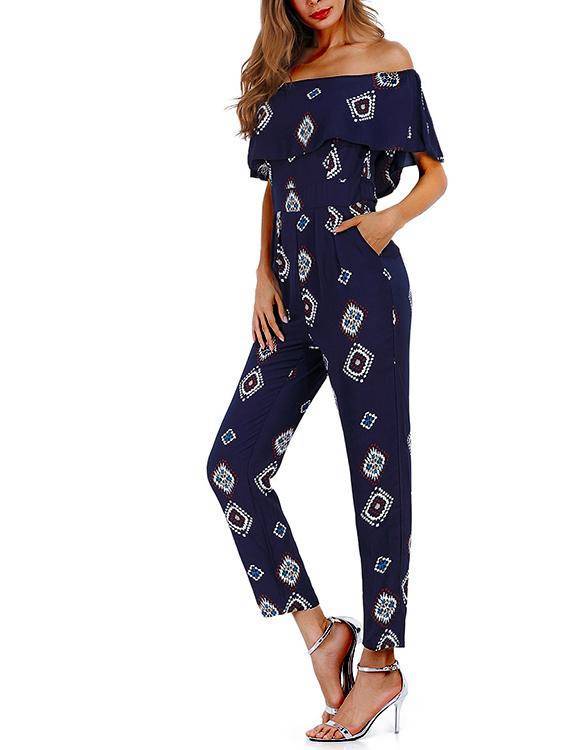 Tiered Off Shoulder Jumpsuit