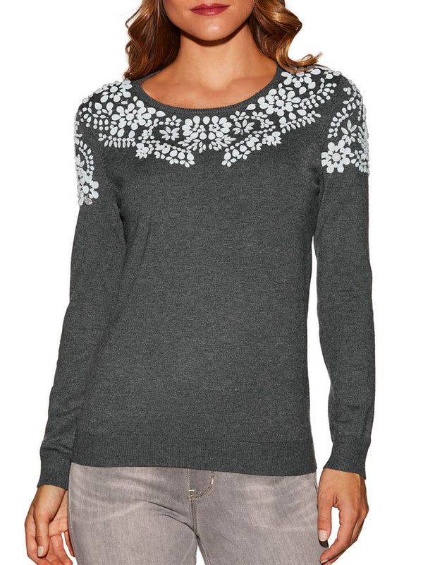 Long Sleeve Simple Scoop Neck Sweater