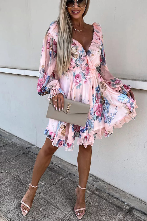 Create Your Dream Life Floral Ruffle Dress