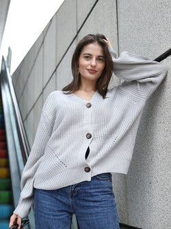 V-neck Knitted Loose Sweater