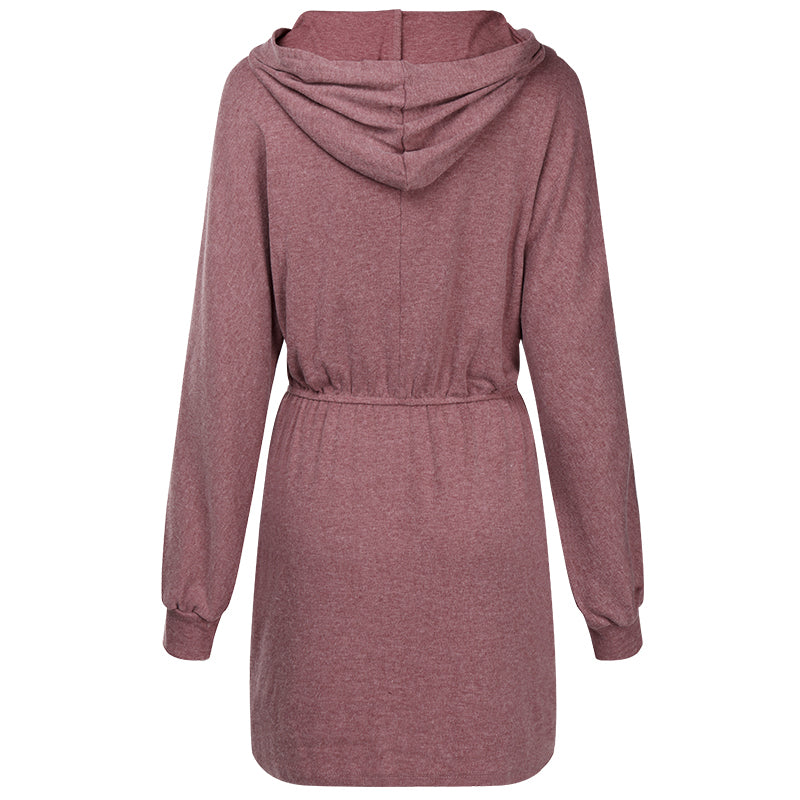 Long Sleeve Tie Waist Pullover Dress