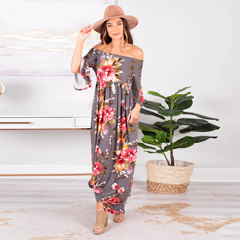 Floral Printed Long Summer Dresses