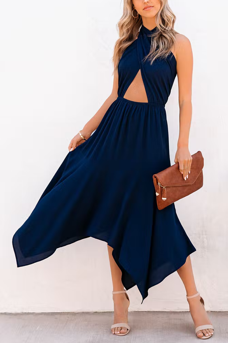 Marisol Halter Cutout Midi Dress