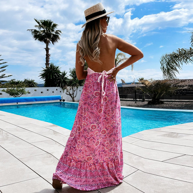 Backless Sleeveless Strap Maxi Dress