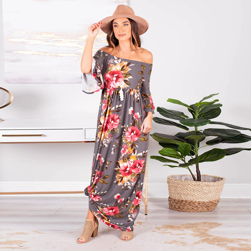 Floral Printed Long Summer Dresses