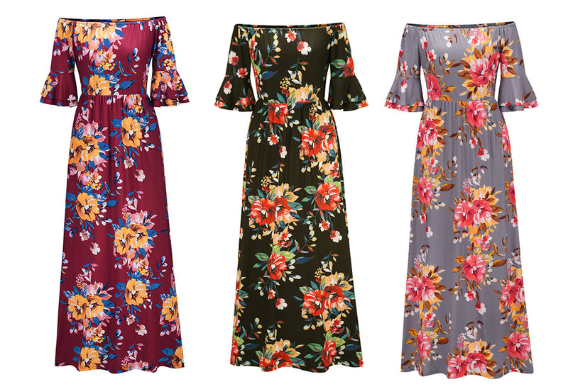 Floral Printed Long Summer Dresses