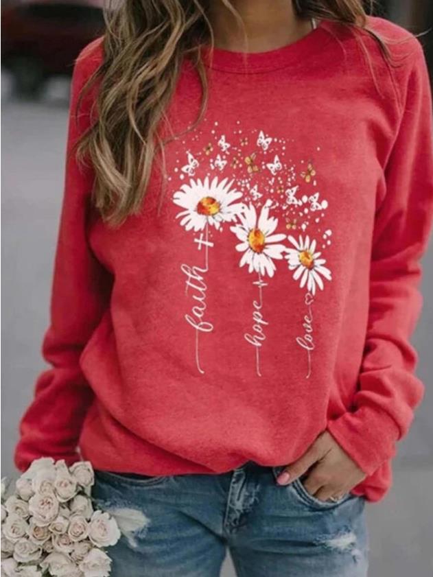 Faith Printed Long Sleeve Sweatshirt